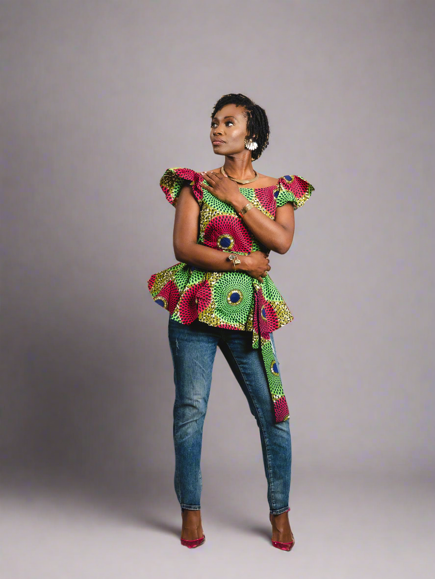 VAUNI PEPLUM TOP - Reveiller Afriq