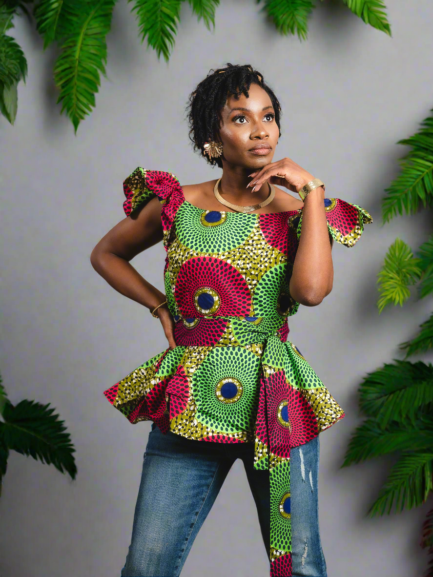 VAUNI PEPLUM TOP - Reveiller Afriq