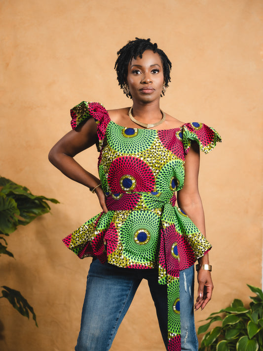 VAUNI PEPLUM TOP - Reveiller Afriq